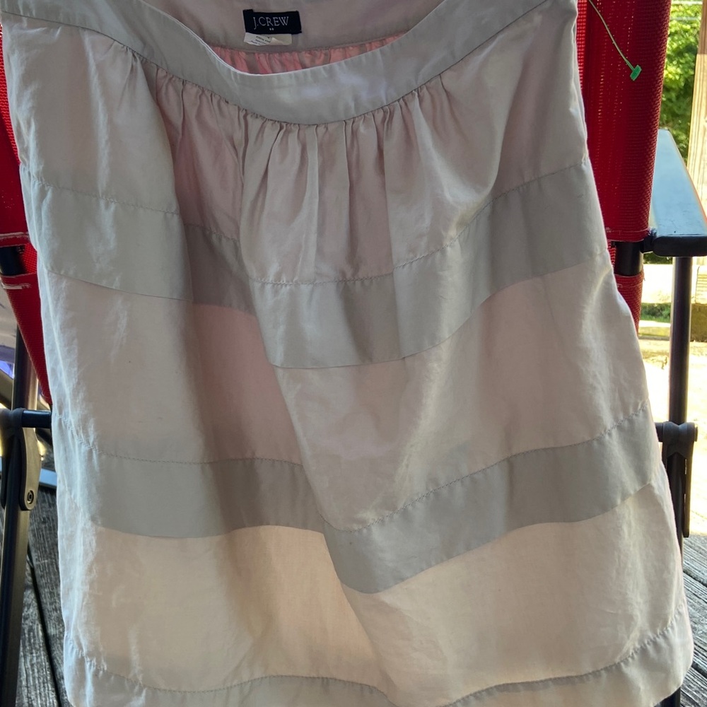 J. Crew Women's Striped Gray and Cream Mini Skirt